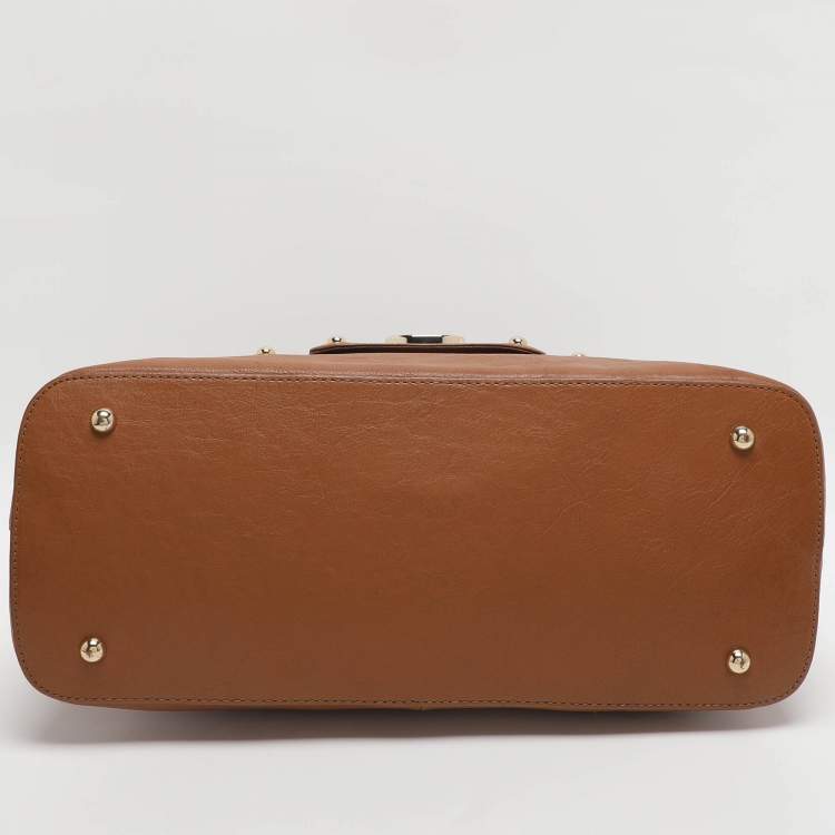 Pre Owned DKNY Brown Leather Satchel