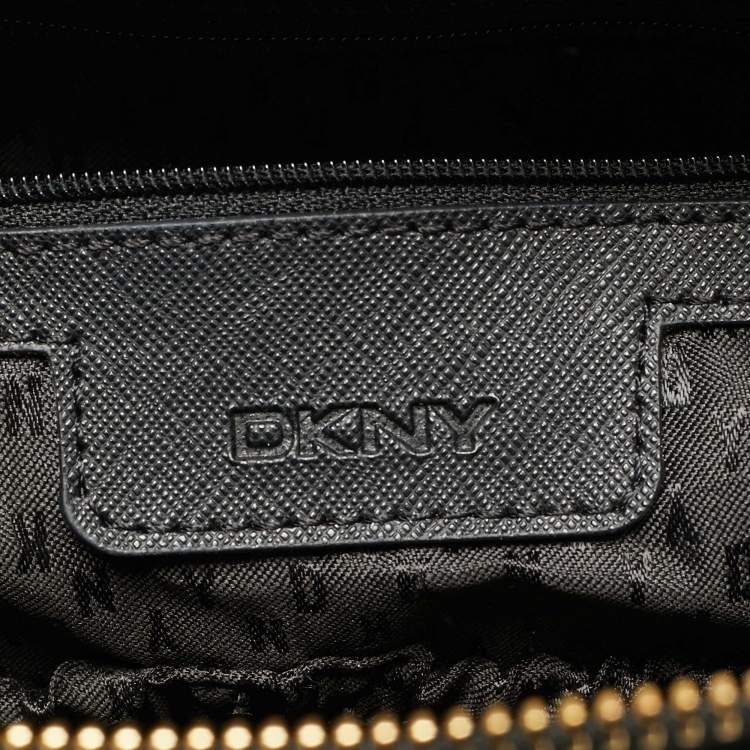 Pre Owned DKNY Bryant Park Black Saffiano Leather and Suede Tote