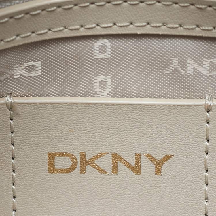 Pre Owned Dkny Paige Brown Croc Embossed Leather Tote