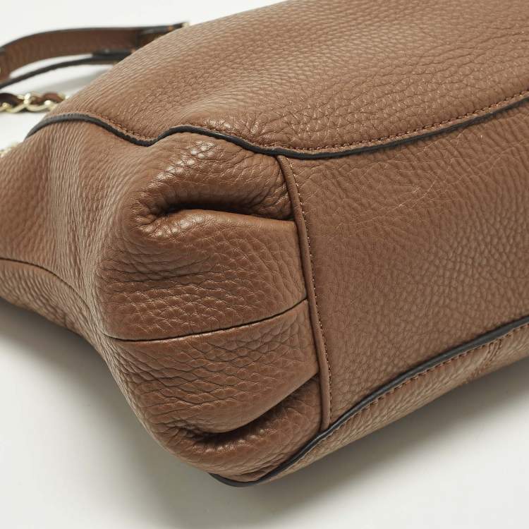 Pre Owned Dkny Brown Leather Chain Shoulder Bag