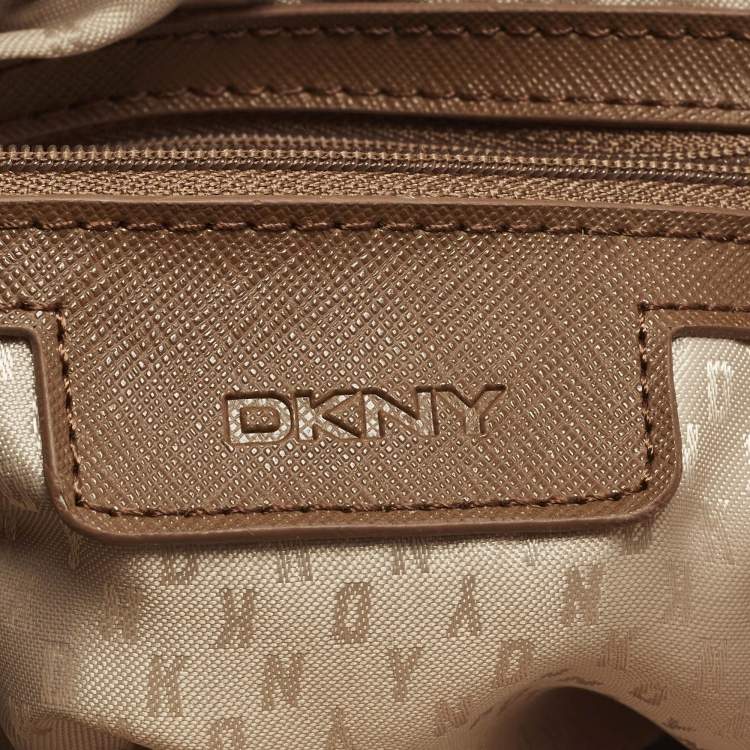 Pre Owned Dkny Brown Leather Chain Shoulder Bag