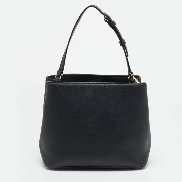 Pre Owned Dkny Bryant Park Black Leather Bucket Bag