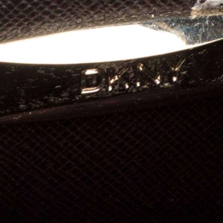 Pre Owned DKNY Blue Croc Embossed Leather Bowler Bag
