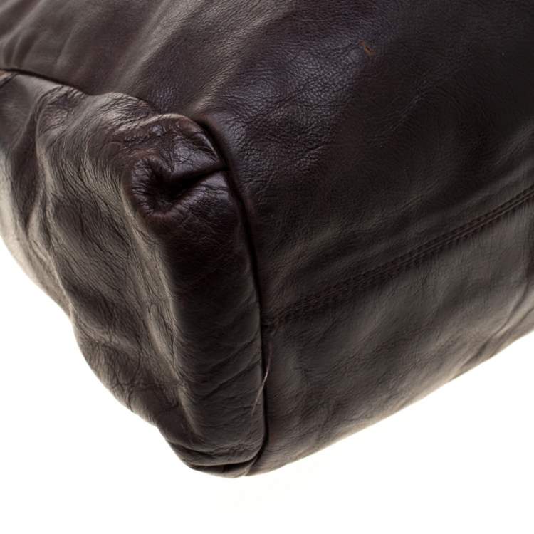 Pre Owned DKNY Dark Brown  Leather Hobo 