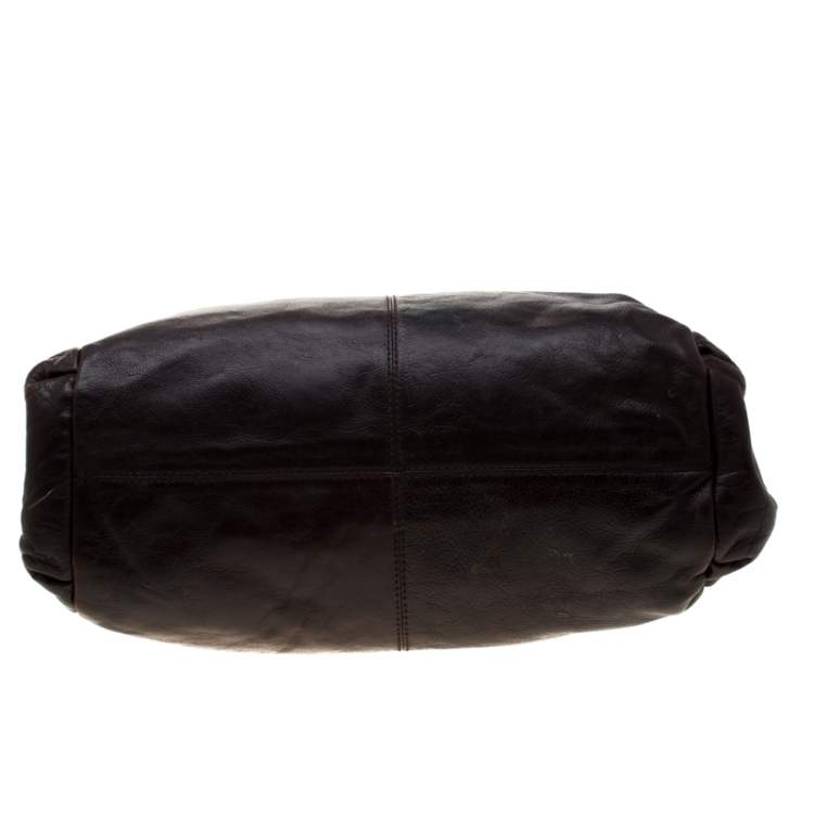 Pre Owned DKNY Dark Brown  Leather Hobo 