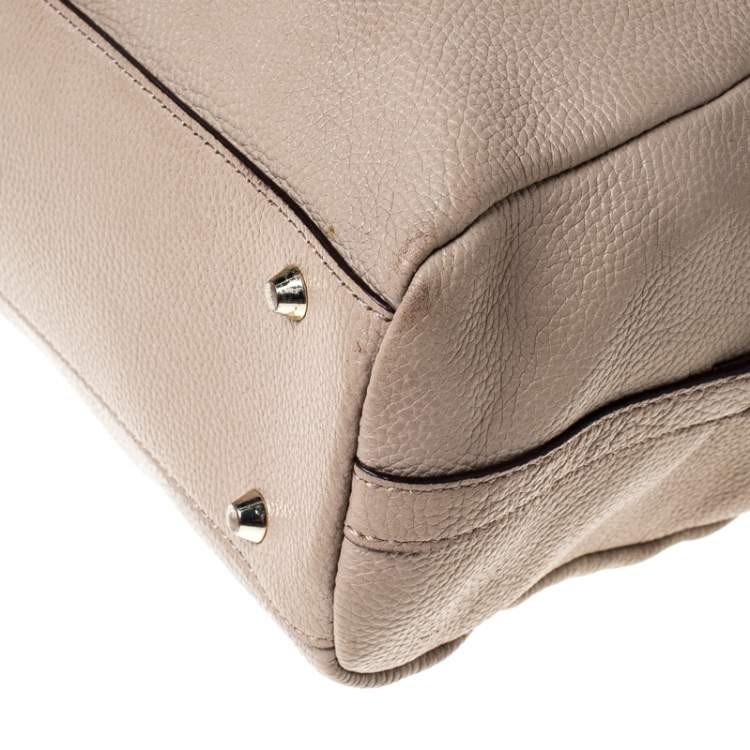 Pre Owned DKNY Beige Leather Zip Satchel