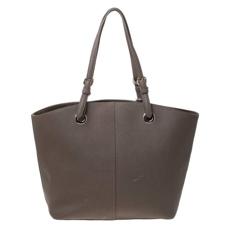 Pre Owned Dkny Dark Beige Leather Tote