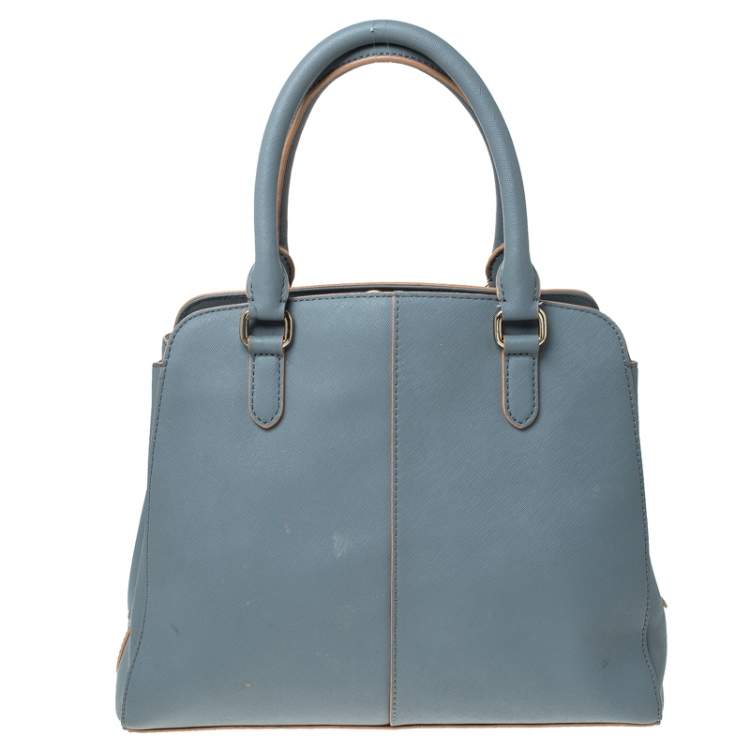 Pre Owned Dkny Ash Blue Leather Satchel