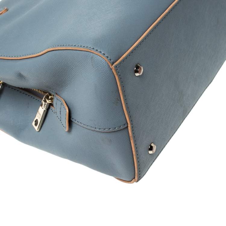Pre Owned Dkny Ash Blue Leather Satchel