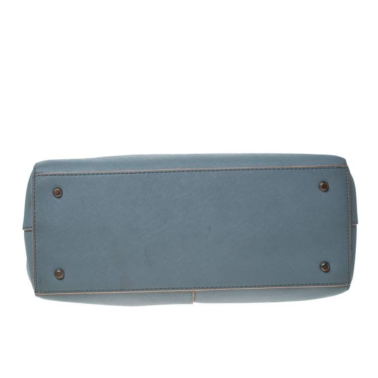 Pre Owned Dkny Ash Blue Leather Satchel