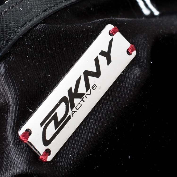 Pre Owned DKNY Red/White Signature PVC and Leather Dome Satchel