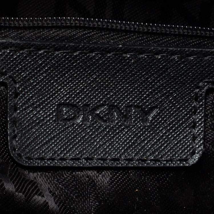 Pre Owned Dkny Blue/Black Saffiano Leather Tote