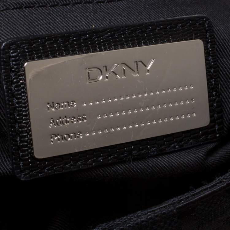 Pre Owned Dkny Black Monogram Canvas Flap Chain Shoulder Bag