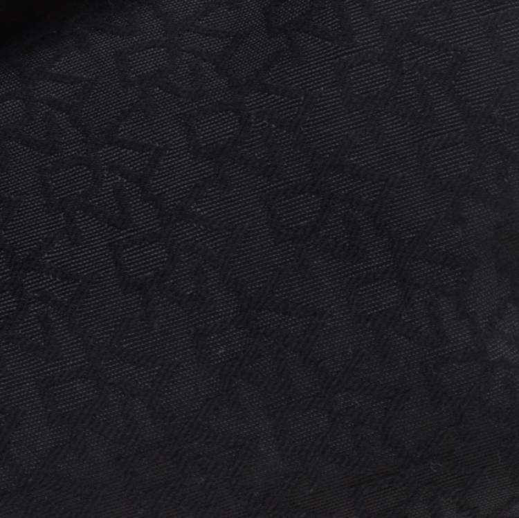 Pre Owned DKNY Black Signature Canvas and Leather Satchel