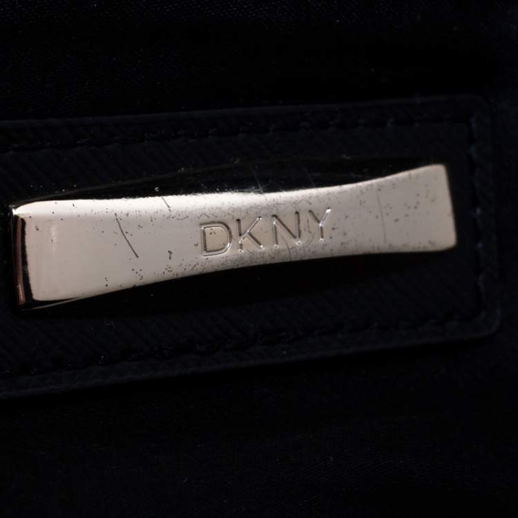 Pre Owned Dkny Black Signature Canvas and Leather Satchel