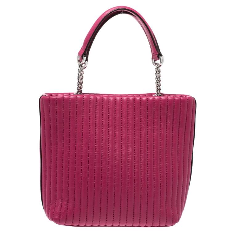 Pre Owned DKNY Fuchsia Leather Satchel