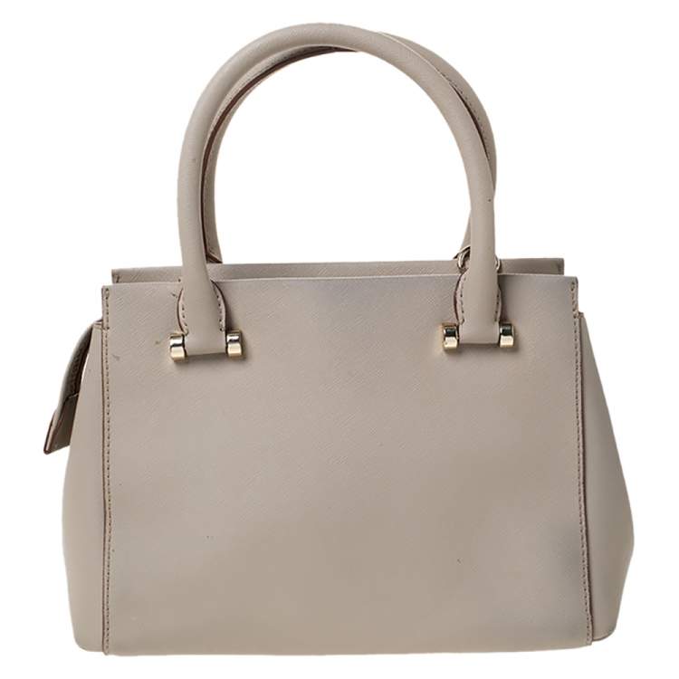 Pre Owned DKNY Beige Leather Small Dona Karan Zip Tote