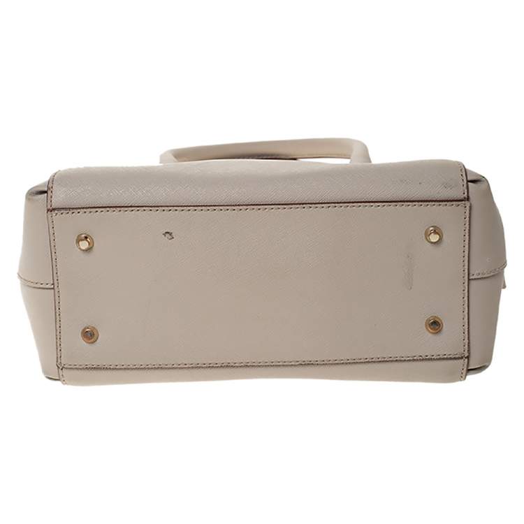 Pre Owned DKNY Beige Leather Small Dona Karan Zip Tote