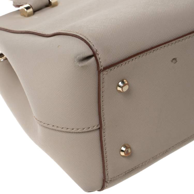 Pre Owned DKNY Beige Leather Small Dona Karan Zip Tote