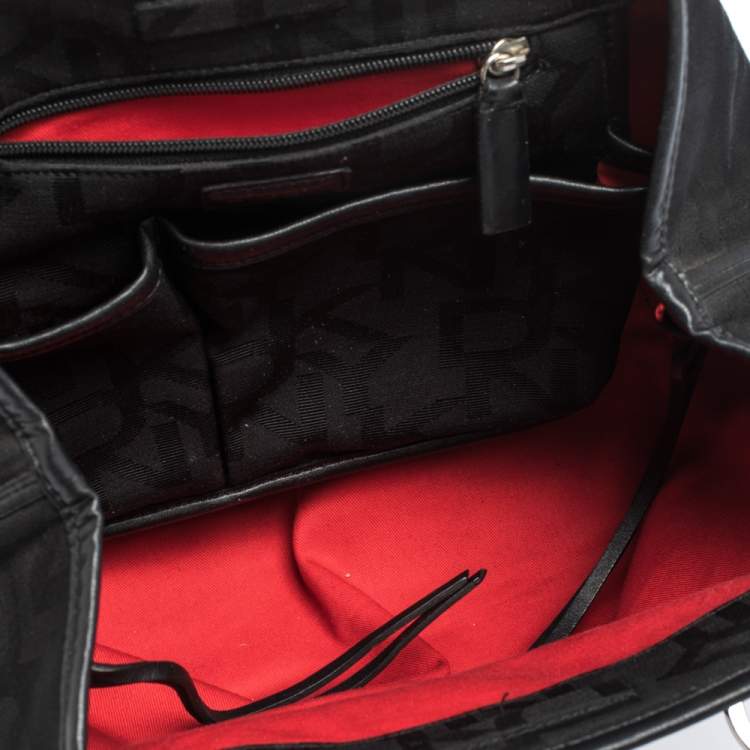 Pre Owned Dkny Black Canvas and Leather Satchel
