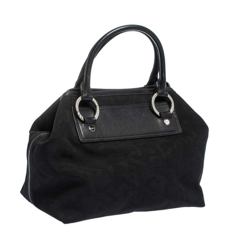 Pre Owned Dkny Black Canvas and Leather Satchel