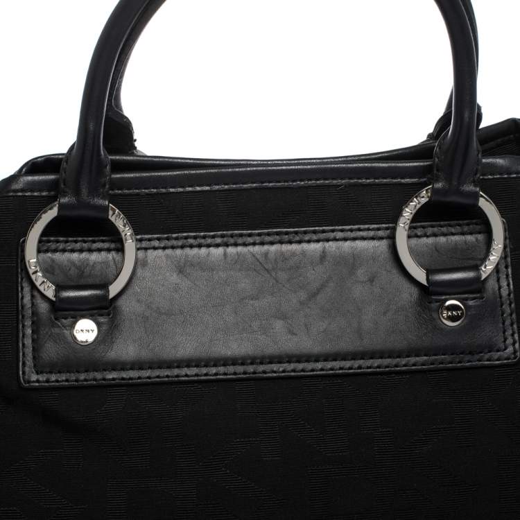 Pre Owned Dkny Black Canvas and Leather Satchel