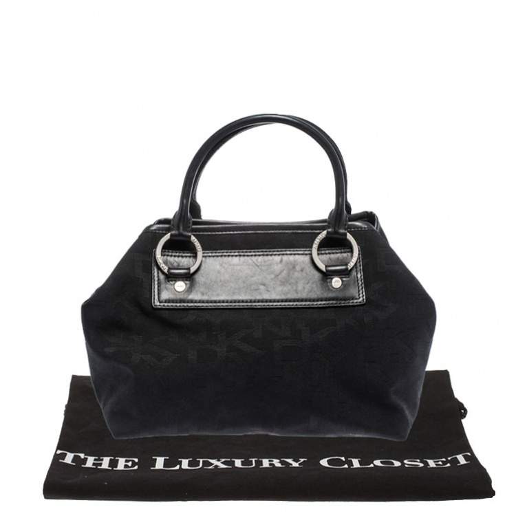 Pre Owned Dkny Black Canvas and Leather Satchel