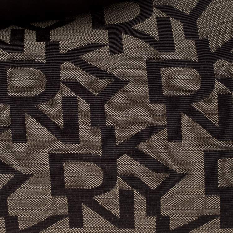Pre Owned Dkny Brown Signature Canvas and Leather Satchel