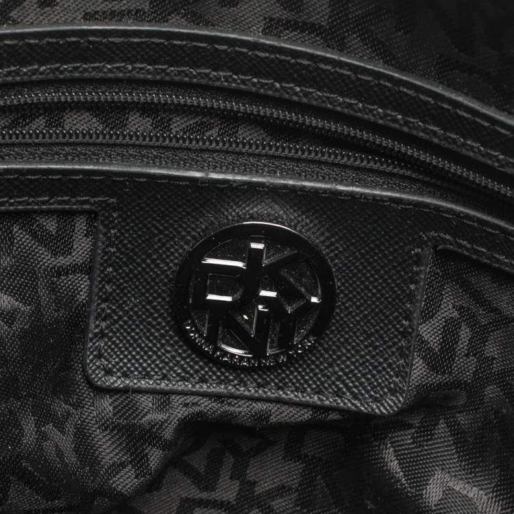 Pre Owned Dkny Beige/Black Python Embossed Leather Satchel