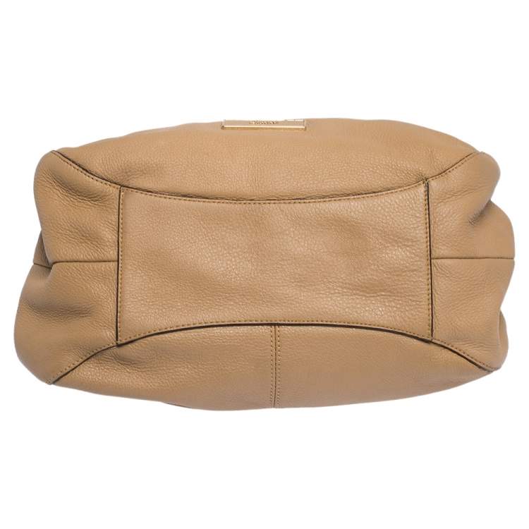 Pre Owned DKNY Tan Leather Double Handle Hobo