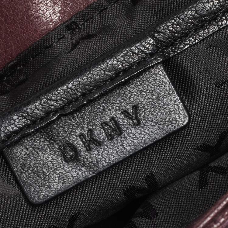 Pre Owned Dkny Burgundy Quilted Leather Flap Chain Clutch Bag