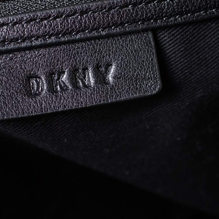 Pre Owned DKNY Grey Striped Effect Leather Tote