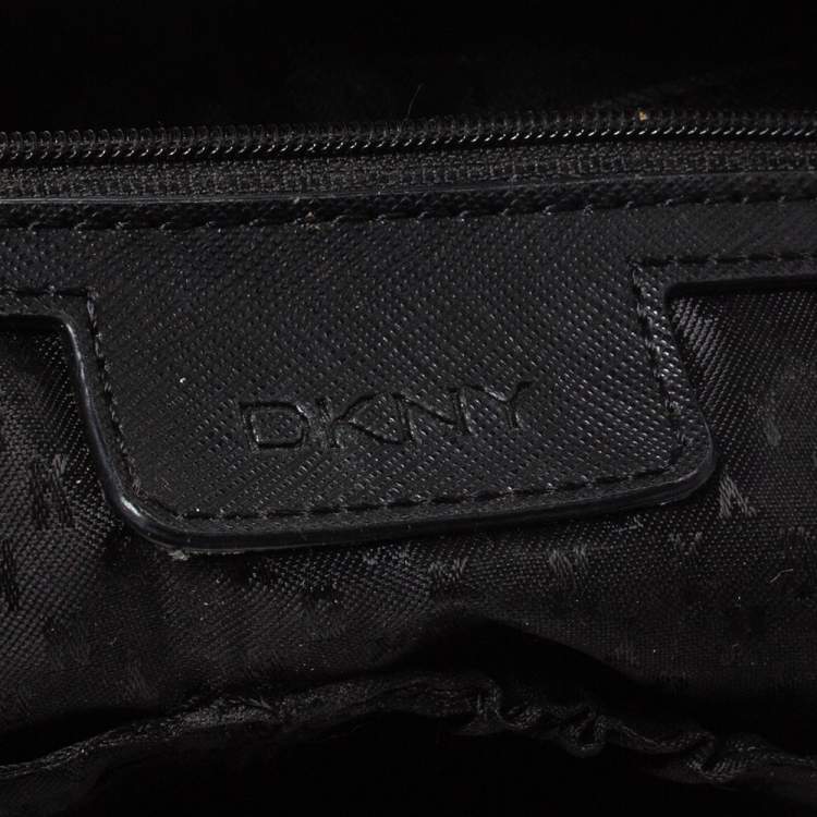 Pre Owned Dkny Black Leather Chain Handle Tote