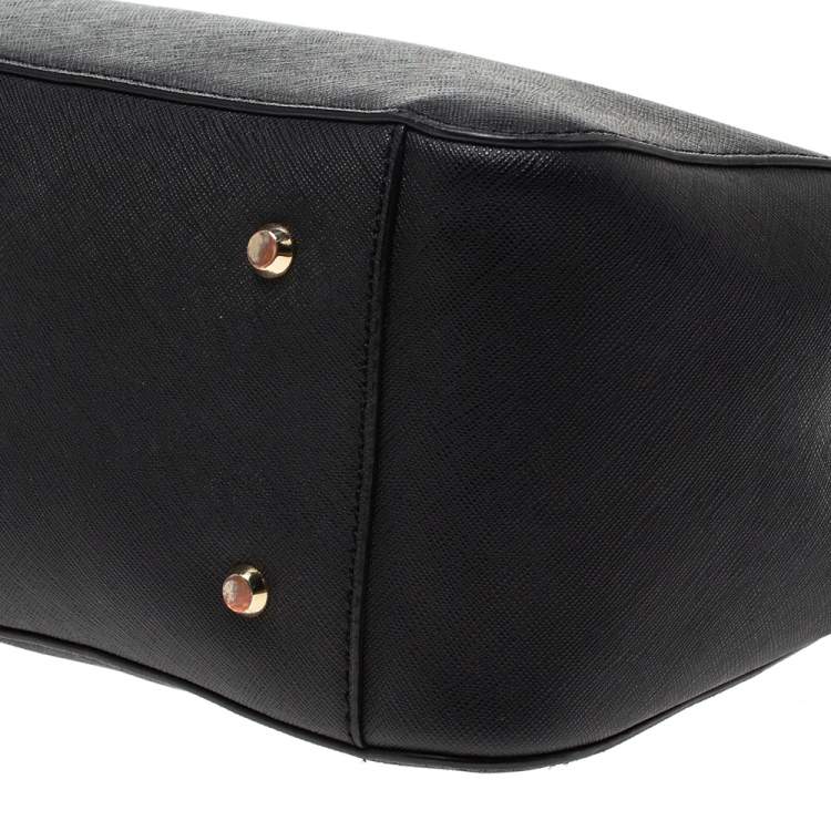 Pre Owned Dkny Black Leather Chain Handle Tote