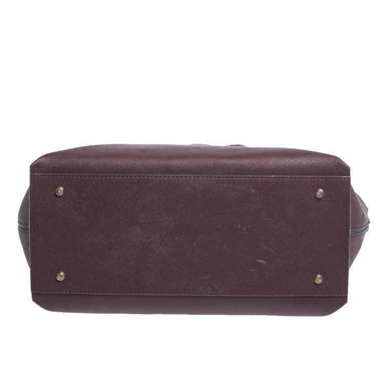 Pre Owned DKNY Burgundy Leather Donna Karan Zip Tote