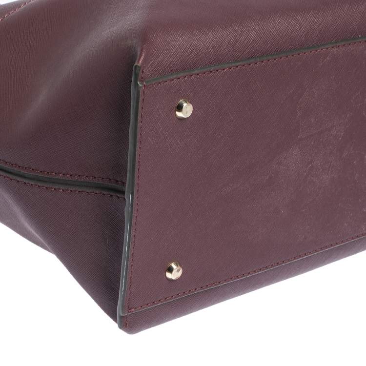 Pre Owned DKNY Burgundy Leather Donna Karan Zip Tote