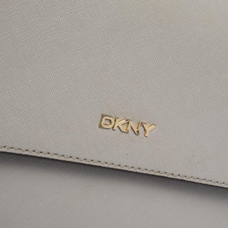 Pre Owned Dkny Grey Leather Chain Shoulder Bag