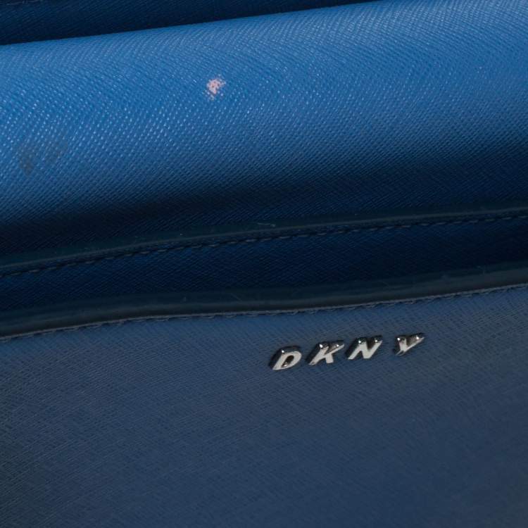 Pre Owned Dkny Blue Leather Tote