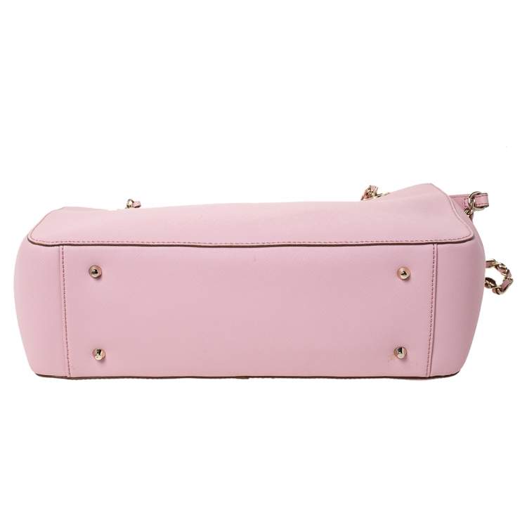 Pre Owned DKNY Dusty Pink Leather Bryant Park Chain Tote