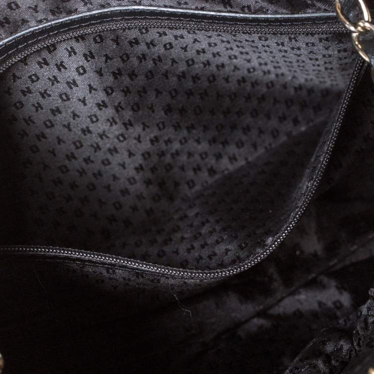 Pre Owned Dkny Black Leather Camille Dome Shoulder Bag