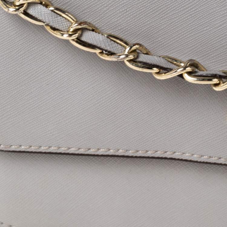 Pre Owned Dkny Grey Leather Chain Shoulder Bag