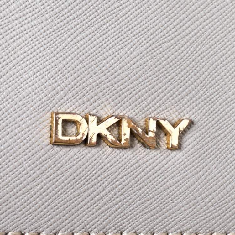 Pre Owned Dkny Grey Leather Chain Shoulder Bag