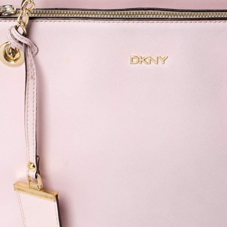 Pre Owned Dkny Pink Leather Bryant Park Chain Tote 