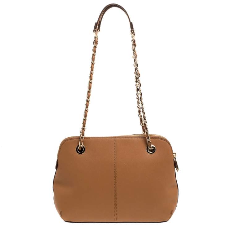 Pre Owned DKNY Brown Leather Camille Dome Shoulder Bag