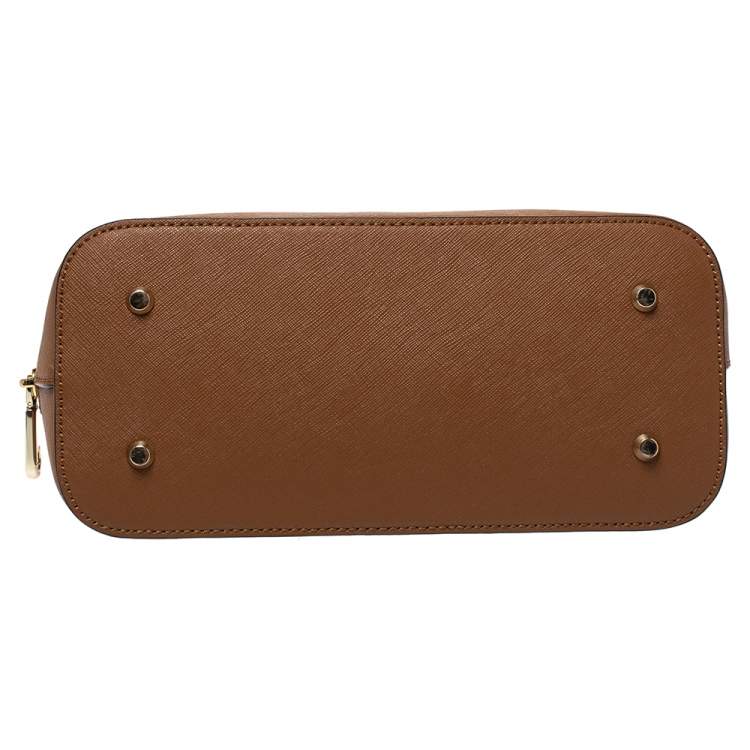 Pre Owned Dkny Tan Leather Dome Chain Shoulder Bag