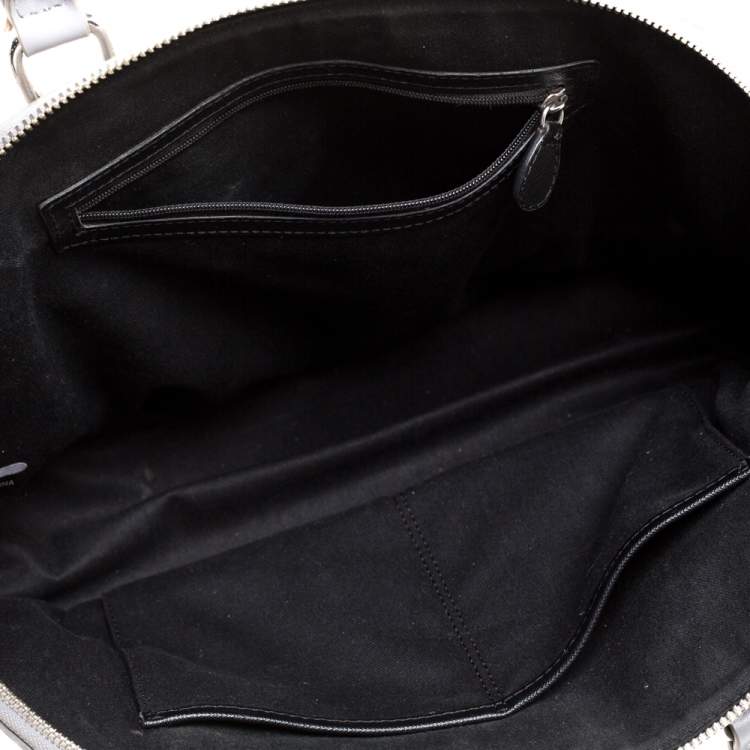 Pre Owned DKNY Grey Signature Coated Canvas Dome Satchel
