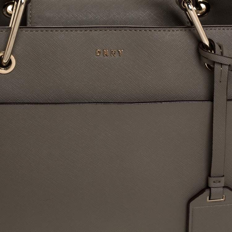 Pre Owned DKNY Grey Leather Satchel