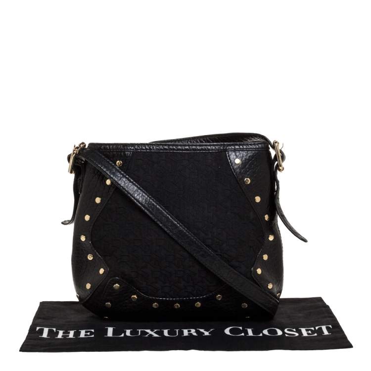 Pre Owned Dkny Black Canvas and Leather Crossbody Bag