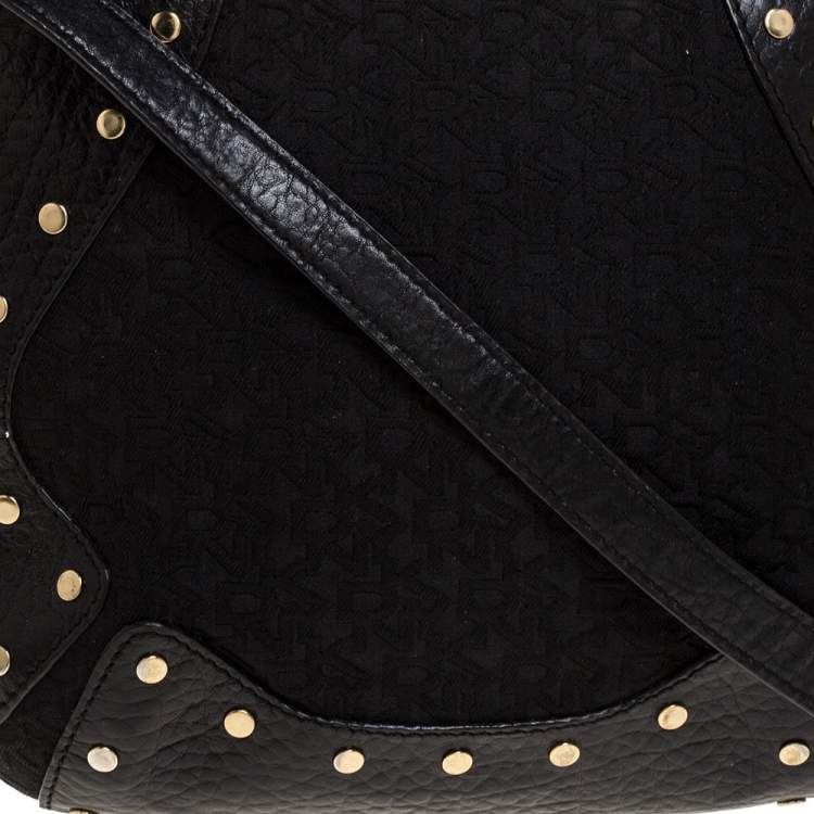 Pre Owned Dkny Black Canvas and Leather Crossbody Bag
