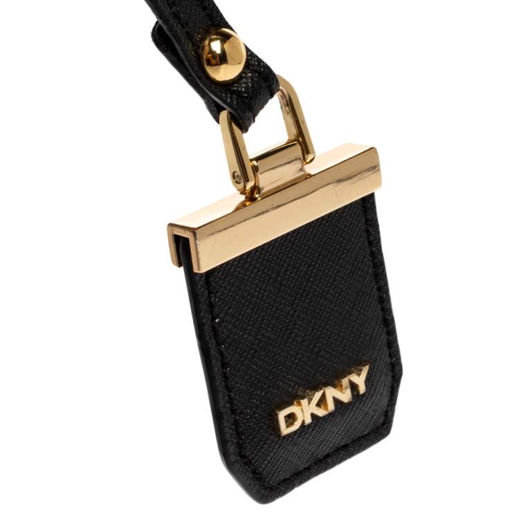 Pre Owned Dkny Black Leather Flap Crossbody Bag